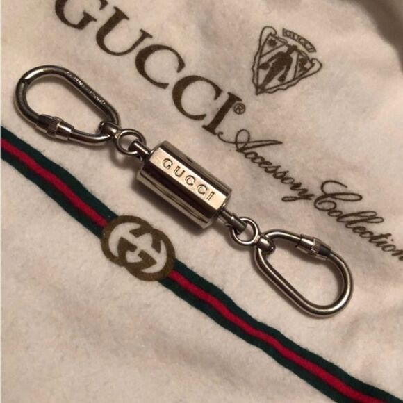 Gucci Accessories - Gucci Silver Double Sided Keychain